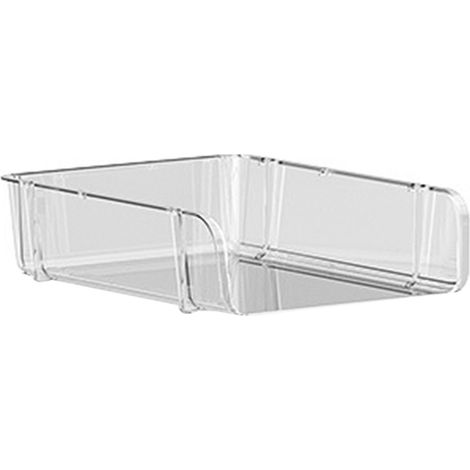 Organiseur de bureau transparent pour fournitures de bureau, étagère de rangement empilable pour dossiers et classeurs, dimensions : 26,5 x 33,2 x 8,5 cm (1/5)