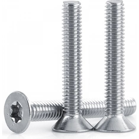 50pcs Vis à métaux M4 en acier inoxydable à tête plate (M4×30) (1/2)
