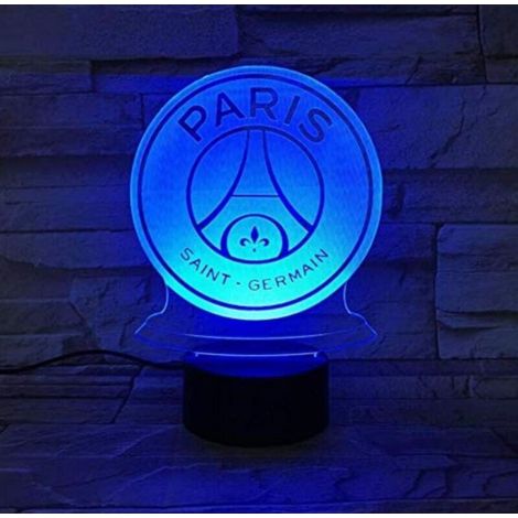 Veilleuse LED FC Paris Saint-Germain Football Club 3D Illusion Kids Football Logo PSG Lampe de Bureau (1/5)