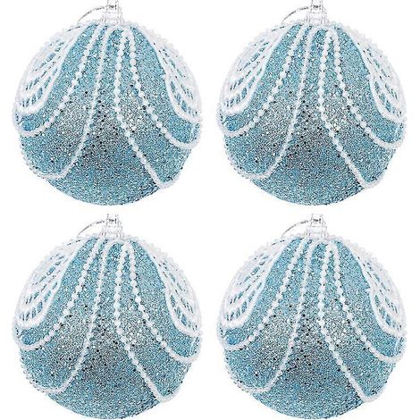 Lot de 4 boules de Noël à suspendre, accessoires pour sapin de Noël. (1/5)