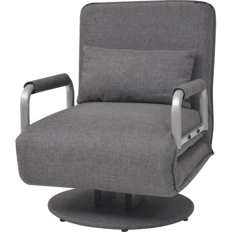Fauteuil de Salon,Chaise,Fauteuil pivotant et canapé-lit gris foncé tissu CFW910048 (1/5)