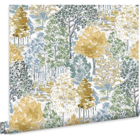 Laura Ashley BERNWOOD Ocker Vliestapete 10mx52cm (1/5)