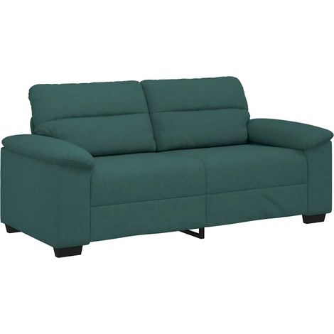 vidaXL Divano a 2 Posti Verde Scuro 140 cm in Tessuto (1/5)