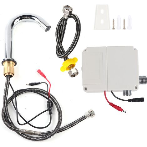 Eosnow Robinet d'eau à capteur d'induction automatique à filetage G1/2in Robinet d'eau froide simple infrarouge avec bote de commande Type de hauteur courte (1/5)