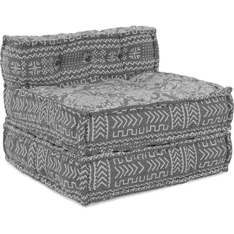 Modular Sofa Geometric Light grey 70 x 70 x 54 cm Fabric vidaXL