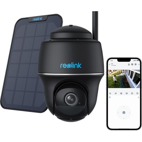 Reolink 2K 4MP Überwachungskamera mit Schwenk & Neige, 2,4/5GHz WLAN, Personen-/Autoerkennung, Akku-/Solarbetrieb, Schwarz, + Solarpanel (1/5)