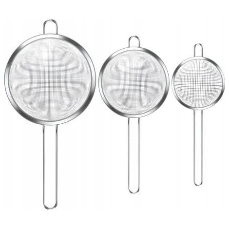 ENSEMBLE DE 3 PASSOIRES DE CUISINE EN ACIER MÉTAL, PASSOIRES UNIVERSELS VERGIONIC (1/5)