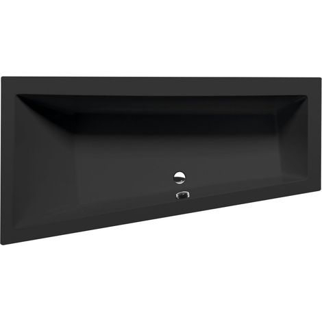 ANDRA L Baignoire Asymétrique 180x90x45cm, Noir Mat
