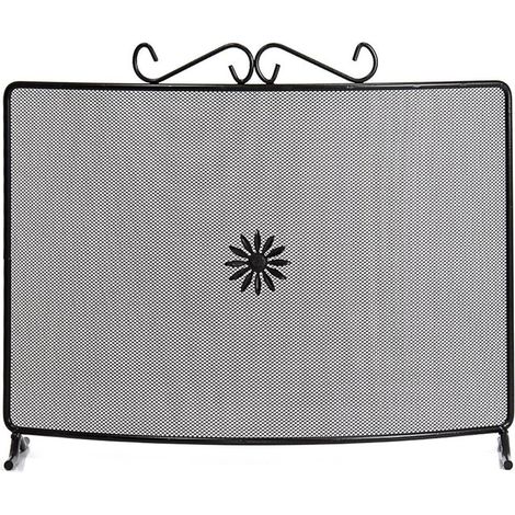 Rechteckiger Kaminschirm aus Schmiedeeisen "Made in Italy" Funkenschutz -60 X h 50 cm