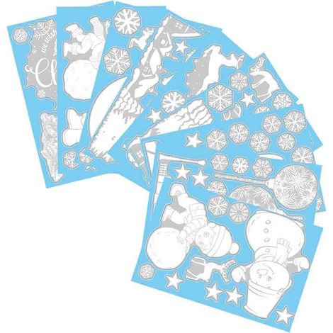 feuilles de stickers muraux et de décorations de Noël pour fenêtres et murs, imperméables, en PVC.-30X20CM-White