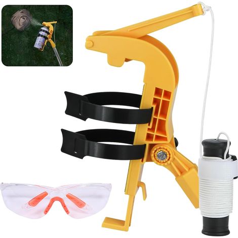 Adaptateur de Perche d'Extension pour Bombe Aérosol, Adaptateur de Support de Pulvérisateur pour Guêpes, Réglable Extension de Bombe Aérosol, pour Bombes Aérosols,Peinture en AéRosol(jaune) (1/5)