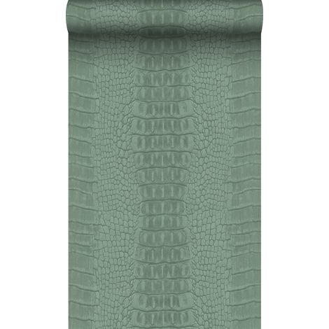 papier peint peau de crocodile vert grisé - Origin Wallcoverings (1/5)