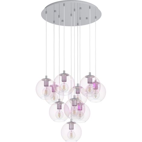 Sospensione Contemporanea Ariscani 2 Acciaio Cromo Trasparente 1 Luce E27 Ip20 (1/2)