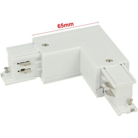 Connettore Giunto Forma L Destro Colore Bianco Per Barra Sistema Binario Trifase CB40101 CB40102 CB40103