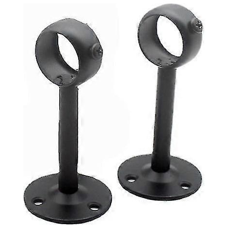 Supports de tringle à rideaux de plafond, support de tringle à rideaux, supports de tringle à rideaux en métal robuste, supports de tringle pour penderie, support de plafond noir (1/5)