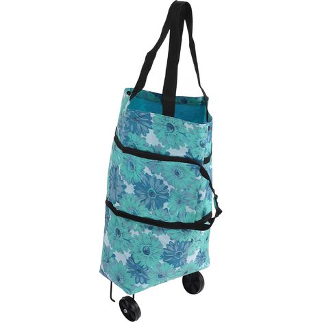 Faltbarer Einkaufswagen, multifunktionale Einkaufstasche aus Canvas mit Rollen für Senioren, Typ 2 (1/5)