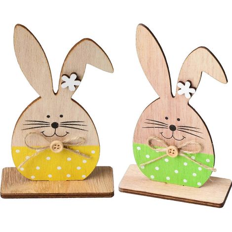 Stück Osterhasen-Ornamente aus Holz, Tischdekoration, Gastgeschenke, Babyparty, Hochzeit, Partydekoration, DIY-Requisiten