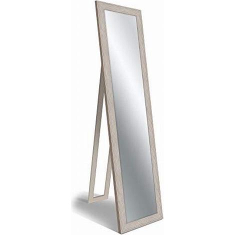 Lupia - Specchio da Terra Moderno BOSTON SHABBY BEIGE FLOOR MIRROR 40x160 cm, Specchio Shabby Chic da Parete, Vetro Cristallo di Prima Luce, Regolabile e Montabile, Beige, Legno (1/5)