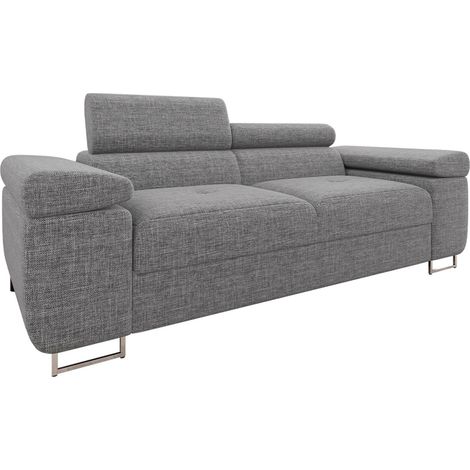 Mobilier1 – Canapé droit 3 places en tissu – Dimensions 198x102x70cm – Pieds en métal – Résistance 100000 cycles Martindeyl