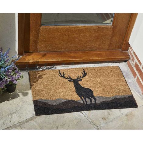 Smart Garden Monarch Stag Country Patterned Doormat Coir PVC Back Outdoor Mat (1/2)