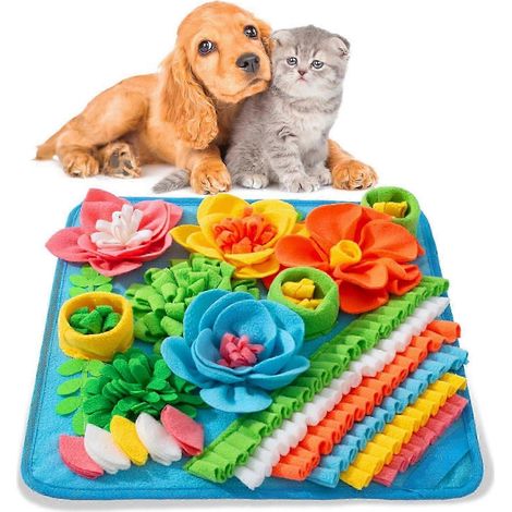 Tapis de fouille pour chiens, 39 x 39 cm, pour chiens de petite et moyenne taille. Jouet en polaire stimulant mentalement pour chiens, chats et lapins. Aide à contrôler la vitesse à manger et à éduque (1/4)