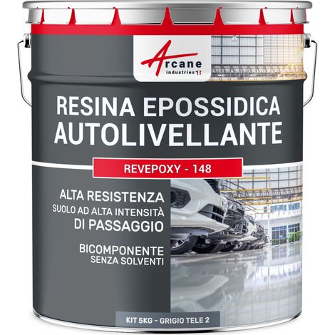 Resina epossidica autolivellante per pavimenti, garage - REVEPOXY - 148 - 5 kg Telegris 2 - RAL 7046 - ARCANE INDUSTRIES (1/3)