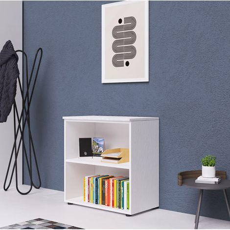 Mobile ufficio a giorno in legno bianco frassinato. (1/2)