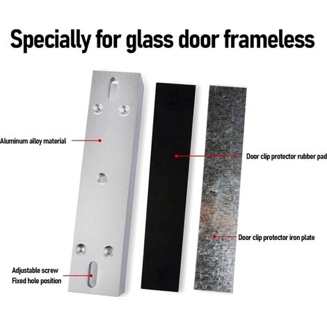 Support de Porte en Verre sans Cadre U Type en Aluminium Alloy pour 180KG 350lbs à Serrure Magnétique Facile à Installer (1/4)