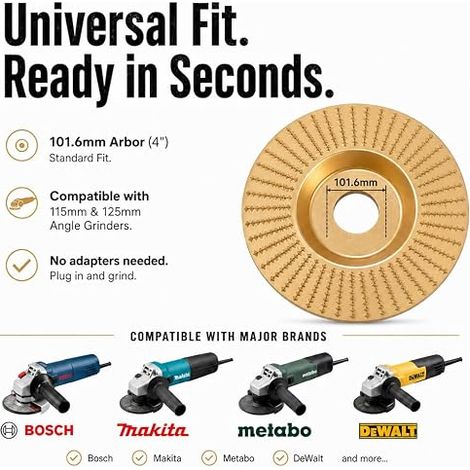 Wood Disc Grinder 100 mm, Wheels for Angle Grinder (1/4)