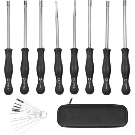 Jeffergarden Outil de réglage du carburateur, Kit de tournevis avec aiguilles de nettoyage, brosses universelles pour souffleurs de moto (1/5)