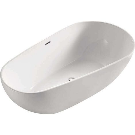 Serena – Ovale freistehende Badewanne aus Acryl, 170 cm – Modernes Design (1/5)