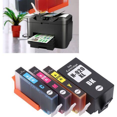 4 Cartouches d'encre compatibles pour imprimantes HP Officejet 6000, 6500, 7000, 7500 - Lot de 4 pièces (1/5)