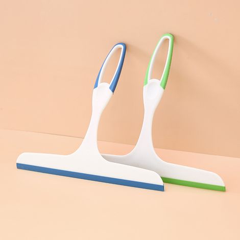 Lot de 2 rasoirs de douche pour portes de douche en verre, pare-brise de voiture, miroirs, carrelage, outil de nettoyage avec crochet, pour le nettoyage des vitres de douche.