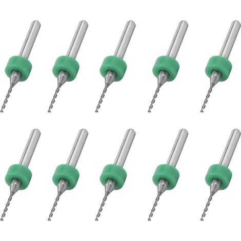 Lot de 10 forets carbure tungstène micro perceuse PCB outil rotatif bijoux CNC gravure quincaillerie 1mm (1/5)