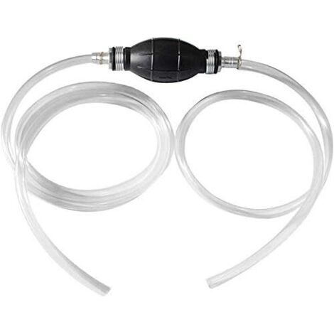 Pompe a eau manuelle, Pompe Manuelle Siphon, Pompe Transfert Liquide l'eau, Pompe de Siphon à Main Essence, Aspiration Pompe de Transfert pour Gaz Huile Eau Carburant avec 2 Tuyaux Écologiques (10 mm)