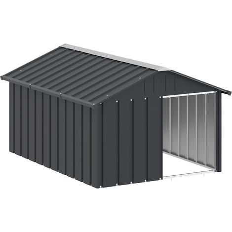 Maison Exclusive - Hundehütte Anthrazit 116,5x153x81,5 cm Verzink