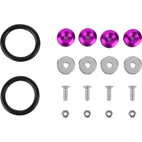 Aile de voiture en alliage d'aluminium, kit de garniture moteur violet, lave-bouclier/boulon de pare-chocs. (1/5)