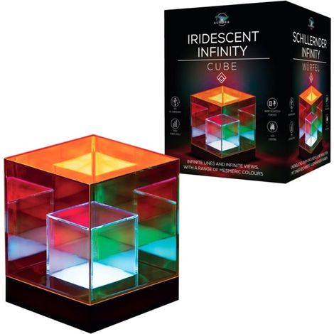 Lampada da notte arcobaleno colorata Infinity Cubes per scrivania quadrata (1/4)