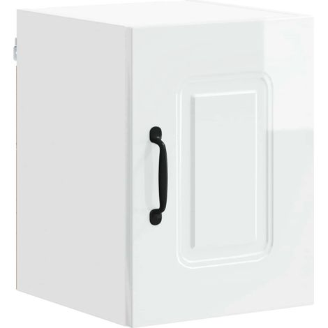 Pratico pensile da cucina rettangolare design pulito 30 x 31 x 40 cm in legno ingegnerizzato bianco lucido 020053541
