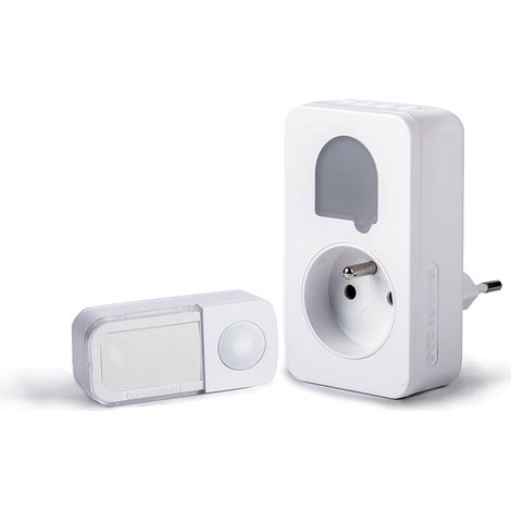 SCS SENTINEL - Campanello cordless senza batteria - Con presa di corrente e spina integrata - 150m in campo libero - Sone+, CSF0106 (1/5)