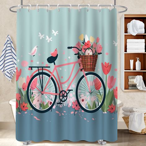 Rideau de bain imprimé polyester 180x180 robuste cache baignoire pour une déco qui inspire (1/5)