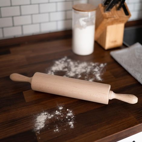 Mattarello in legno di faggio girevole per pasta fatta in casa 46 cm (1/5)