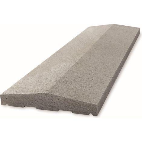 Cubremuros Segre 1 m - Albardilla a dos aguas con la mitad de juntas - 100 × 30 × 3,5 × 5,5 cm - Unidad - Gris