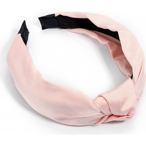 Fascia turbante realizzata in tessuto rosa PER capelli PER donne e ragazze alla moda (1/3)