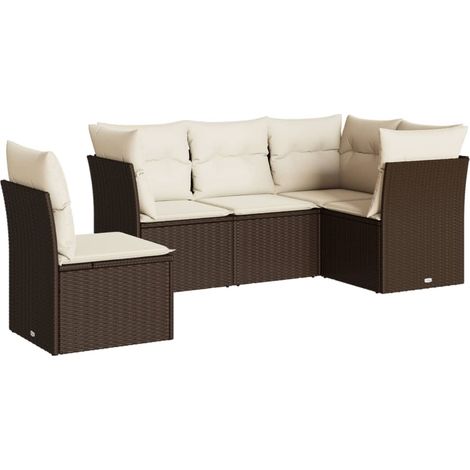Maison Exclusive - Set comedor de jardín 5 piezas y cojines ratán (1/3)