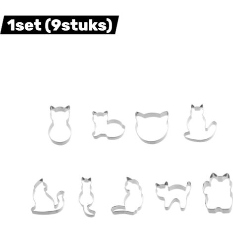 Emporte pièces en acier inoxydable en forme de chat pour pâte à biscuits beurre et fondant accessoires de pâtisserie argenté (1/5)