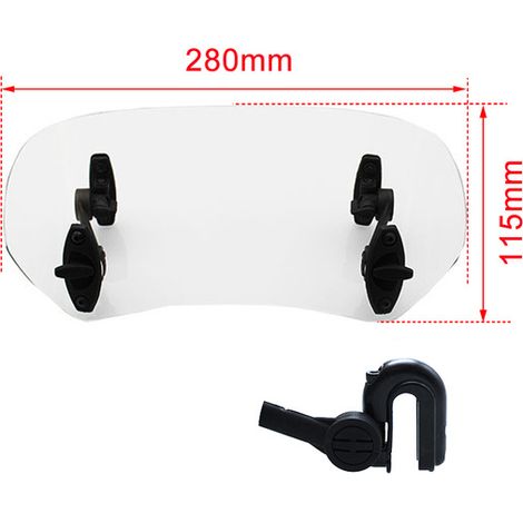 Parabrisas de motocicleta (transparente en forma de S), parabrisas universal modificado (1/5)