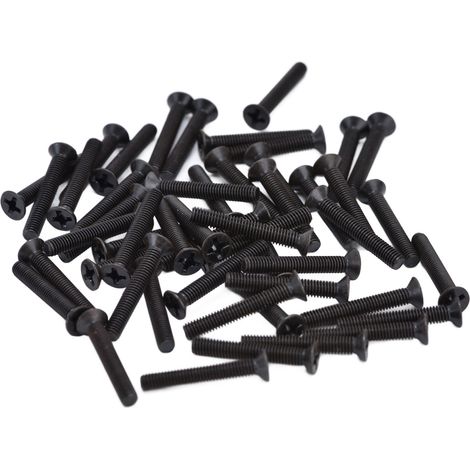 Kit de 50 vis à tête fraisée cruciforme DIN 965, galvanisées noires, M3x20 (1/5)