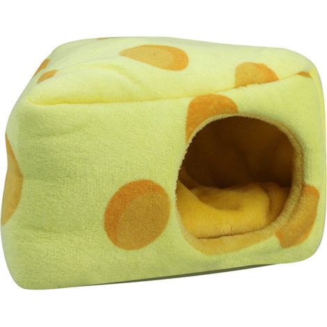 Nid douillet d'hiver en forme de fromage pour hamster, lit chaud et confortable, tanière pour animaux de compagnie, accessoire de couchage pour petits rongeurs.