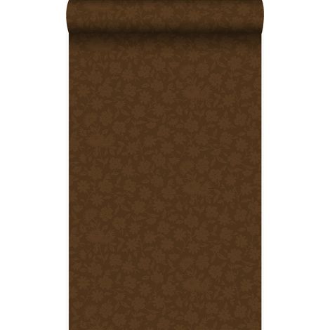 papier peint fleurs marron et or brillant - Origin Wallcoverings (1/5)